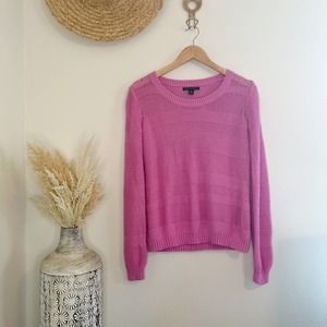 Banana Republic Pink Cashmere Blend Knit Pullover Scoop Neck Long Sleeve Sweater